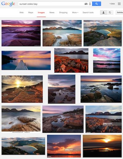using google image search to find good landscape locations